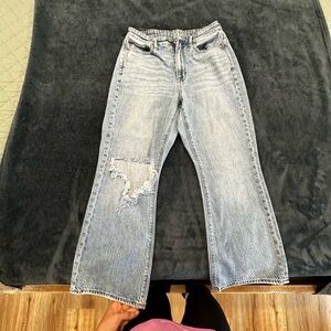American Eagle Outfitters Light Blue Distressed Flare Jeans